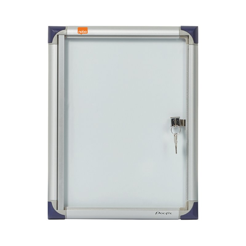 Vitrinekast, extra plat, metalen achterwand, formaat voor 2x A4-papier.