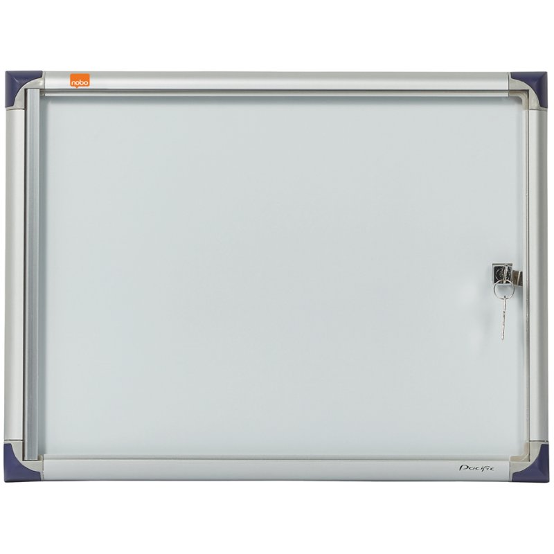 Vitrinekast, extra plat, metalen achterwand, formaat voor 2x A4-papier.