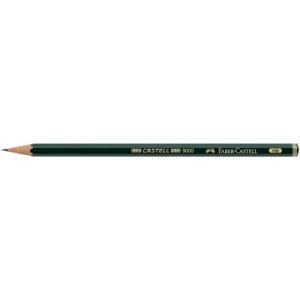 Faber-Castell potlood CASTELL 9000, hardheidsgraad 4B, zeskantig, groen gelakt