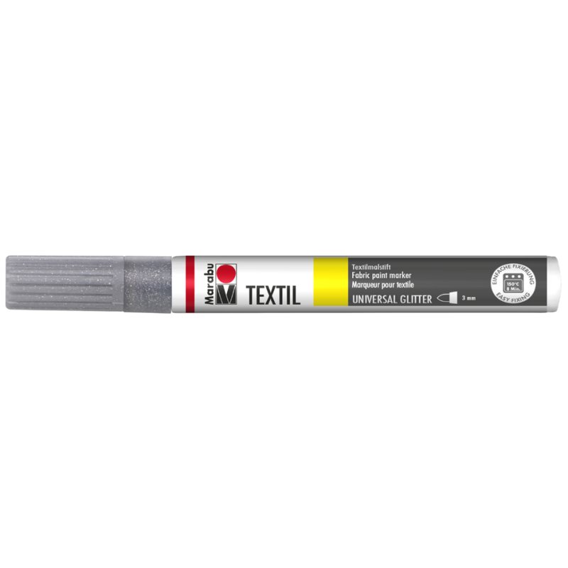 Marabu textielstift met glitterlak, felle lila glitter, 3 mm