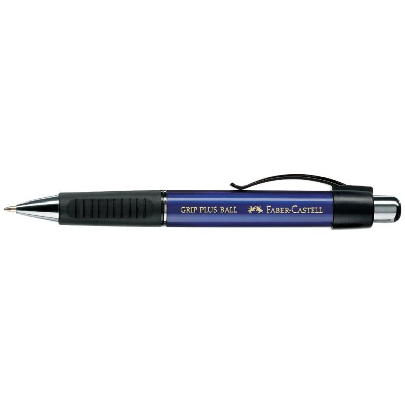 Faber-Castell balpen GRIP PLUS, drukknop, zwart metallic, 0,5 mm