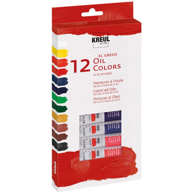 KREUL peinture à l'huile El Greco, 12 ml, set de 12 pièces