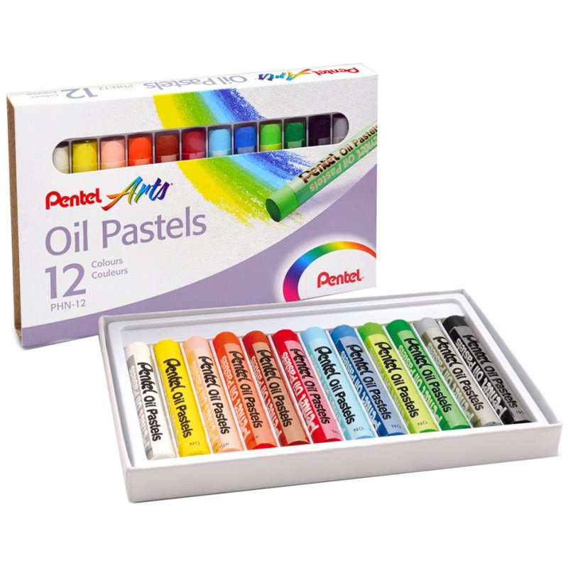 PentArt oil pastel set, 12 colours, cardboard box