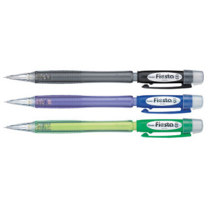 Pentel vulpotlood Fiesta AX105, transparant-zwart, 0,5 mm, extra grote gum