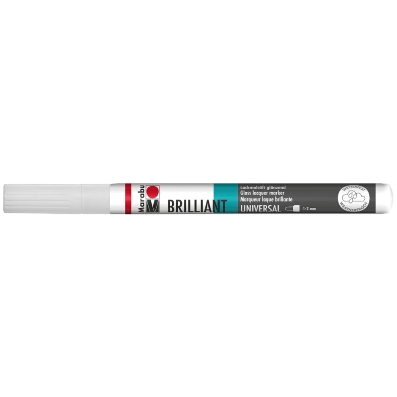 Marabu lakmarker Brilliant Painter, wit, 1-2 mm
