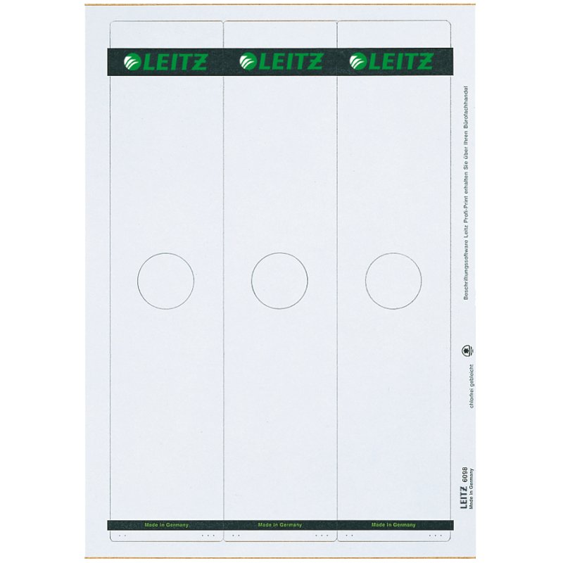 LEITZ rugetiketten voor hangmappen, 61 × 279 mm, grijs, 75 stuks