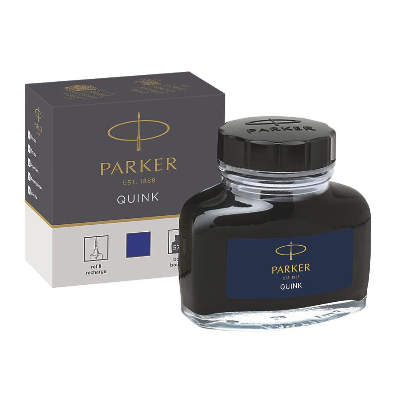 PARKER flacon d'encre QUINK, permanent, bleu-noir, 57 ml