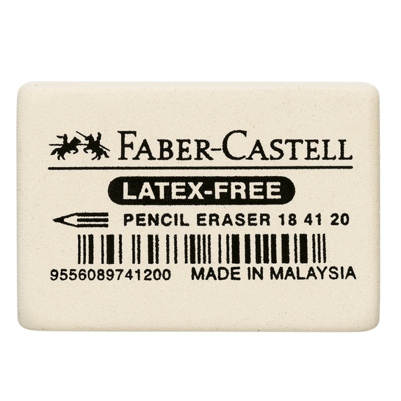 Faber-Castell gum voor potlood, wit, PVC-vrij, 34×26×8 mm