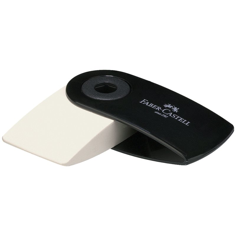 Faber-Castell gomme SLEEVE MINI, noir, avec étui de protection, 54×25×13 mm