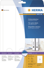 HERMA ordnerruggen etiketten, wit, 297 × 59 mm, 75 stuks