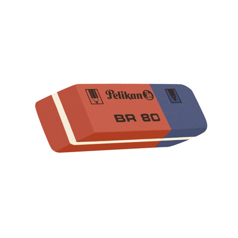 Pelikan gummetje Rad. 619577, rood/blauw, 2/3 potlood 1/3 inkt