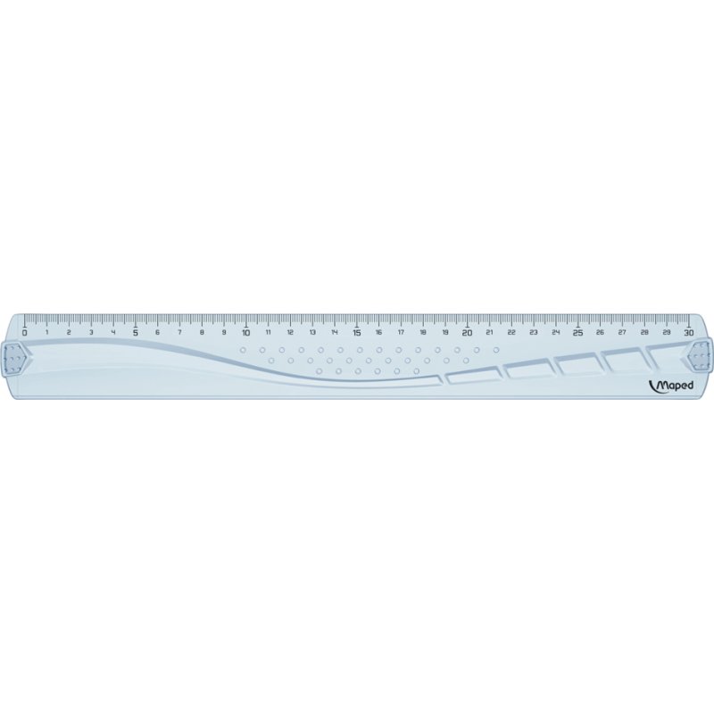 Maped règle plate 300 mm, gauchers, transparent, 80% plastique recyclé