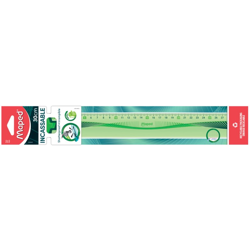 Maped règle flexible, 15 cm, bleu/vert transparent, plastique