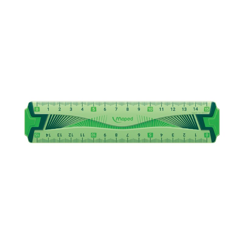 Maped règle flexible, 15 cm, bleu/vert transparent, plastique