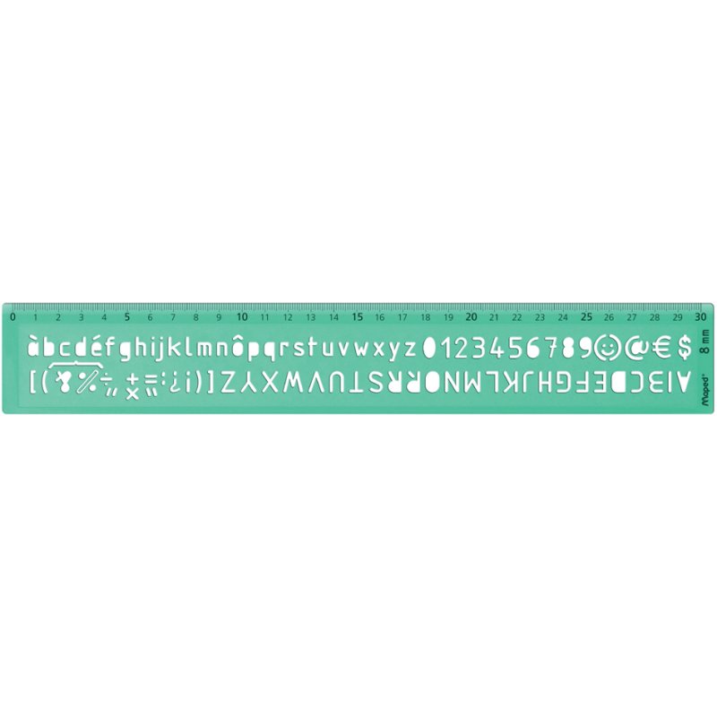 Maped writing template, transparent green, 8 mm, flexible, 300 mm