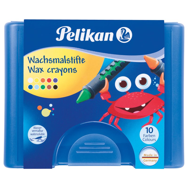 Pelikan craies de dessin 655/10, avec pince, rond, 10 pièces