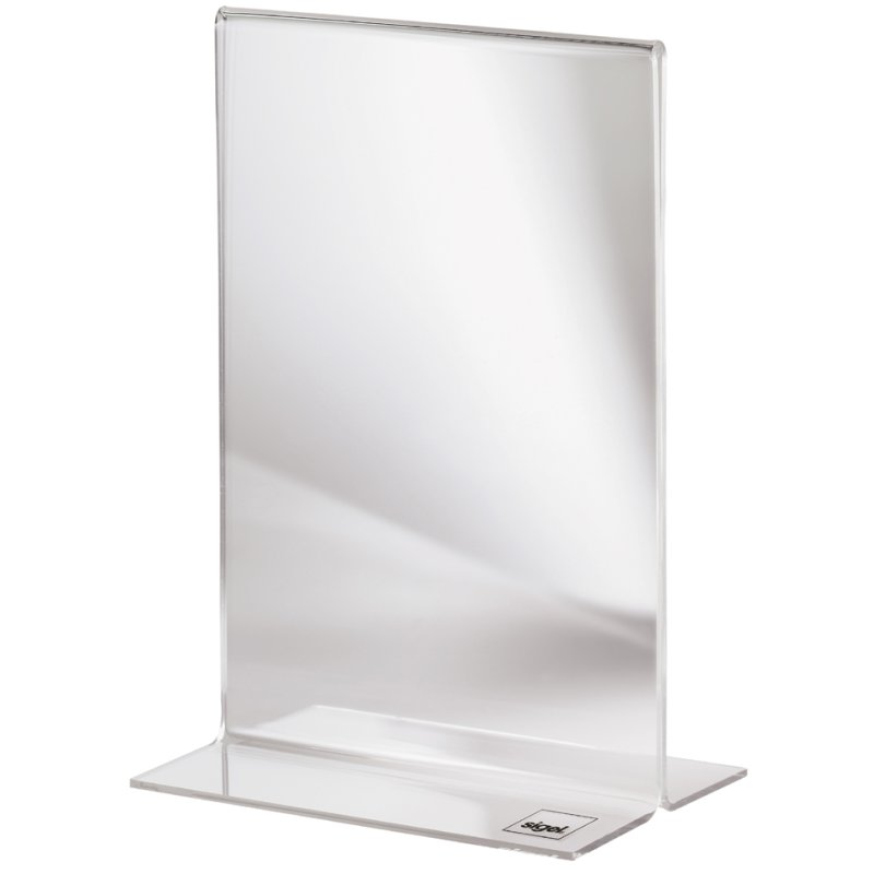 Sigel support de table acrylique A4, transparent cristal, vertical