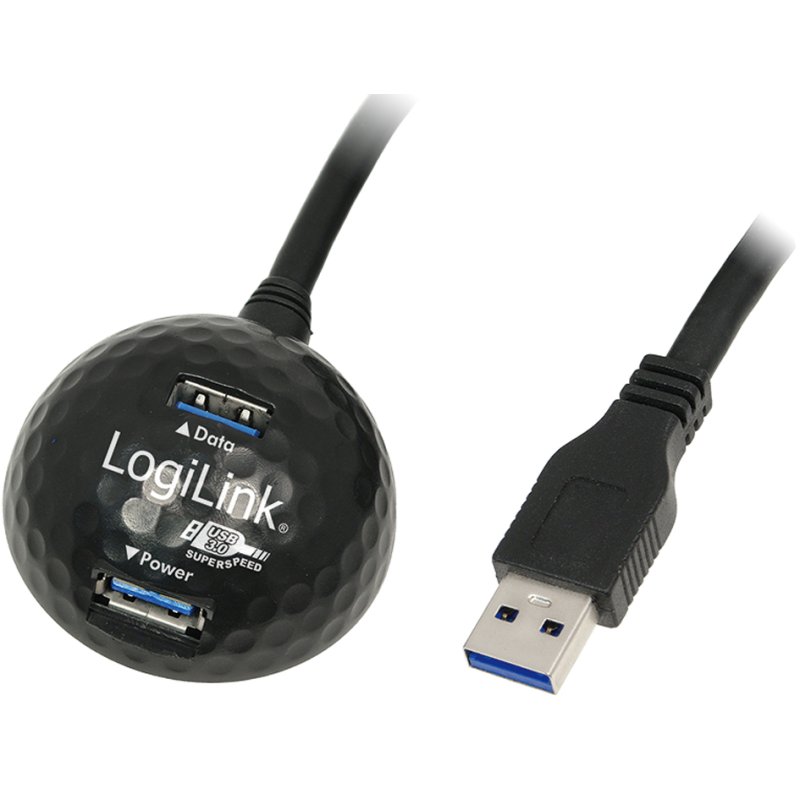LogiLink Station d'accueil USB 3.0, 2 ports, fonction de charge, 1,2 m