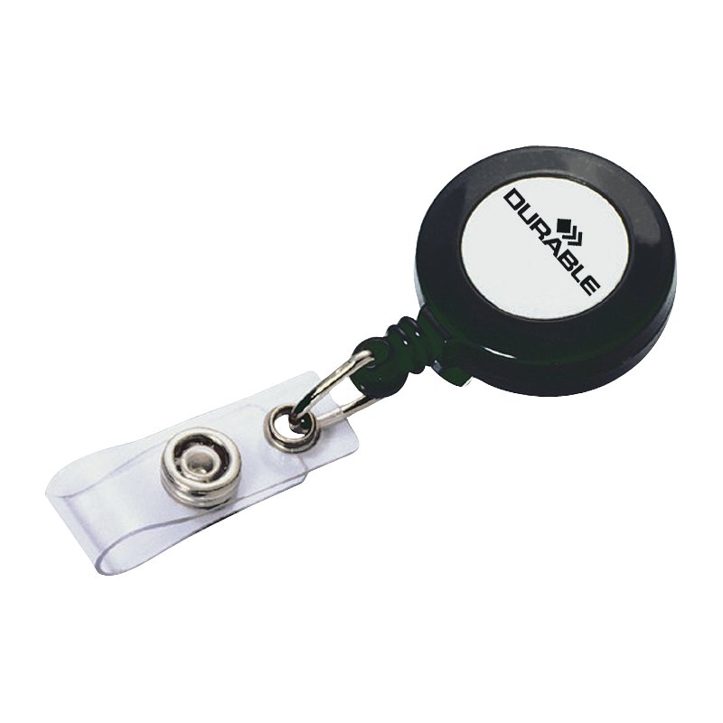 DURABLE porte-badge avec bouton-pression, anthracite, cordon rétractable 80 cm, 10 pièces