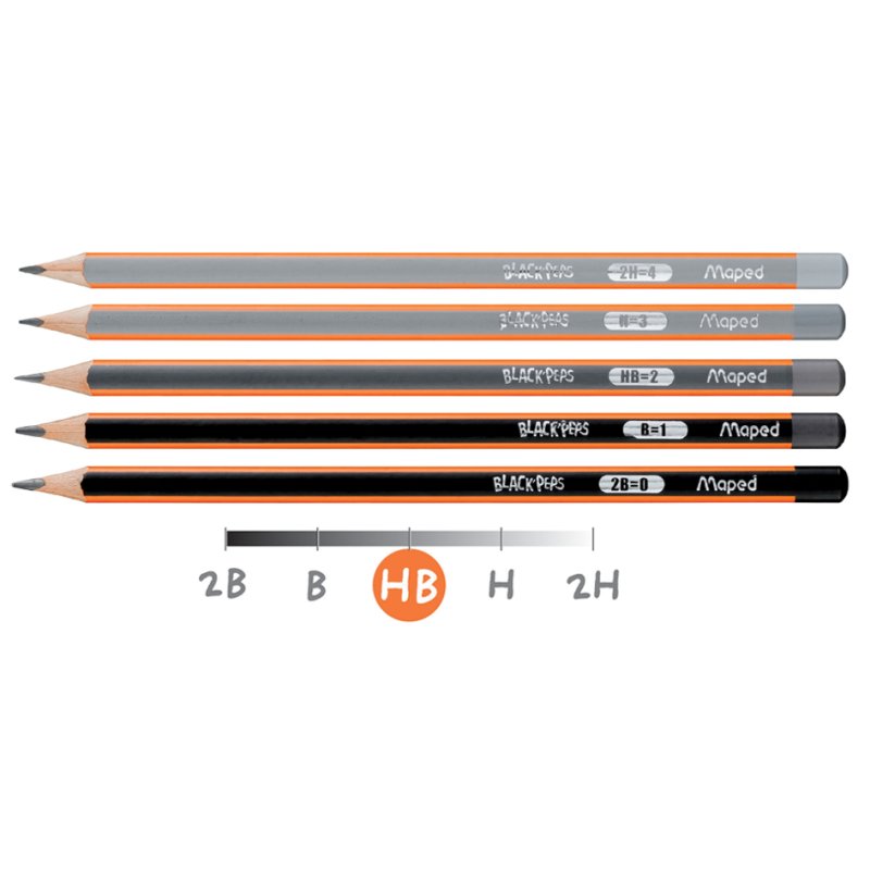 Maped pencil black, HB hardness, triangular, 12 pieces