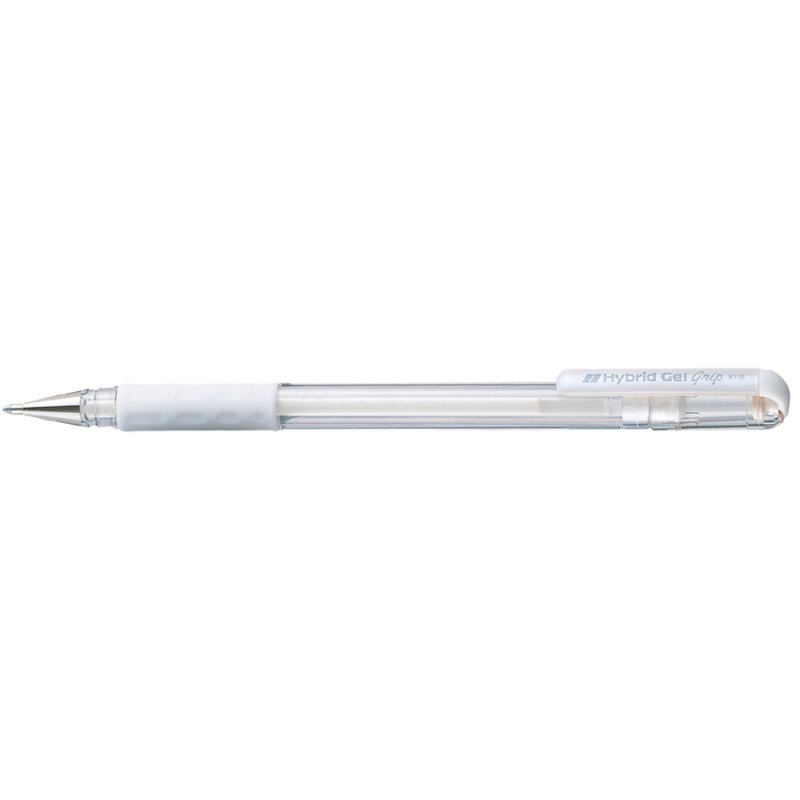 Pentel Hybrid Gel Grip stylo gel, argenté métallisé, 0,4 mm
