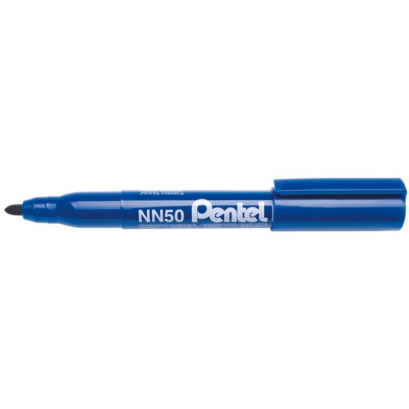Pentel marqueur permanent GREEN-LABEL, bleu, pointe ronde, 1,1 mm