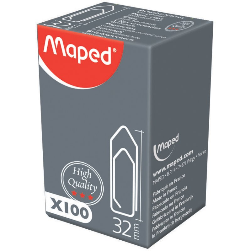 Maped paperclips gegalvaniseerd, 32 mm, grootverpakking, 1000 stuks