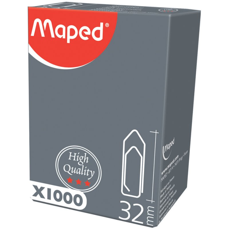 Maped paperclips gegalvaniseerd, 32 mm, grootverpakking, 1000 stuks