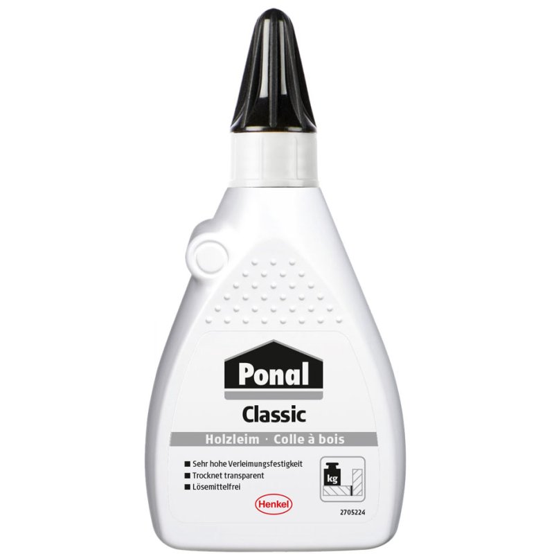 Ponal houtlijm Classic, oplosmiddelvrij, transparant drogend, 760 g