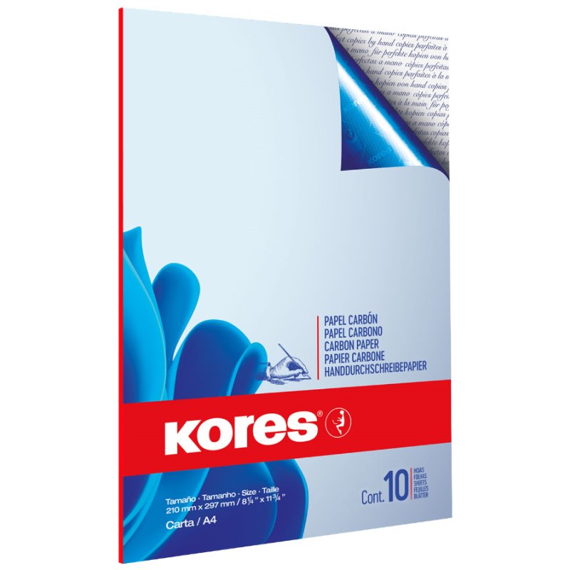 Kores papier carbone, A4, bleu, 100 feuilles
