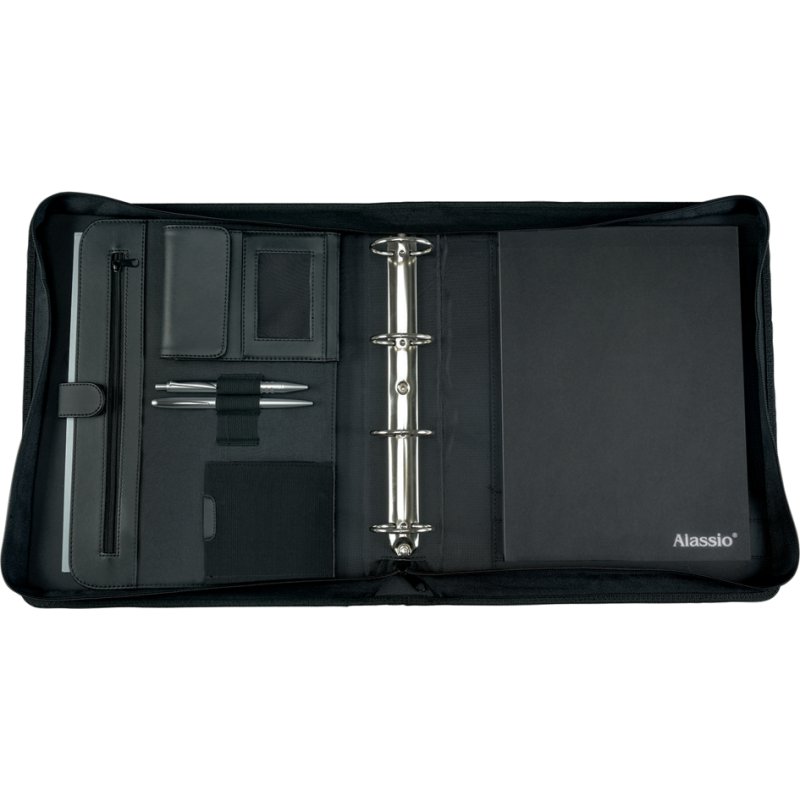 Alassio ring binder AREZZO A4, FINEtouch faux leather, black