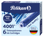 Pelikan inktpatronen 4001, koningsblauw, 6 stuks