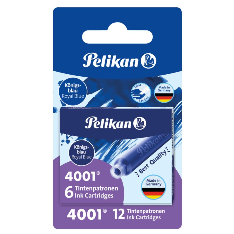 Pelikan ink cartridges 4001 TP/6, royal blue, 5 boxes of 6 pieces