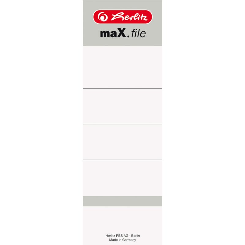 herlitz ordneretiketten voor brede ruggen, 54×190 mm, wit, 10 stuks
