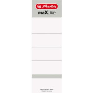 herlitz ordneretiketten voor brede ruggen, 54×190 mm, wit, 10 stuks