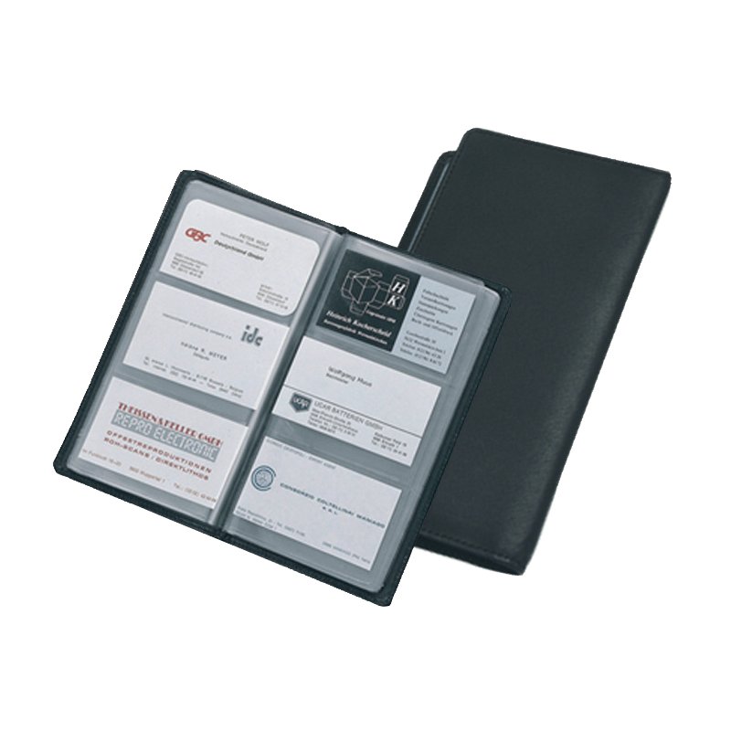 Alassio business card album, faux leather, black, 120 cards