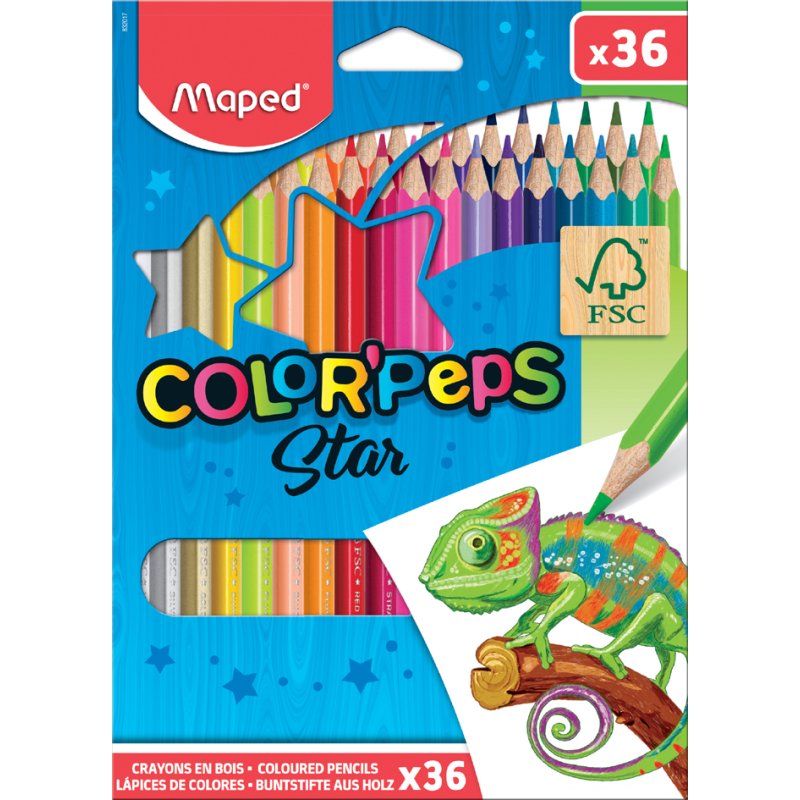 Maped crayons de couleur COLOR'PEPS Star, triangulaires, 12 pièces