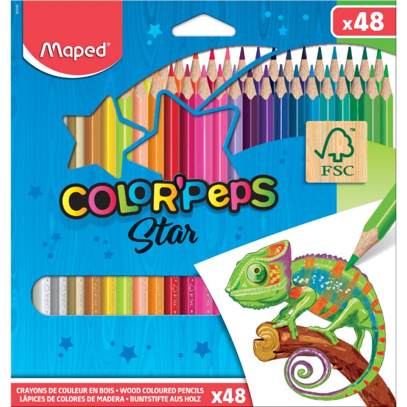 Maped crayons de couleur COLOR'PEPS Star, triangulaires, 12 pièces