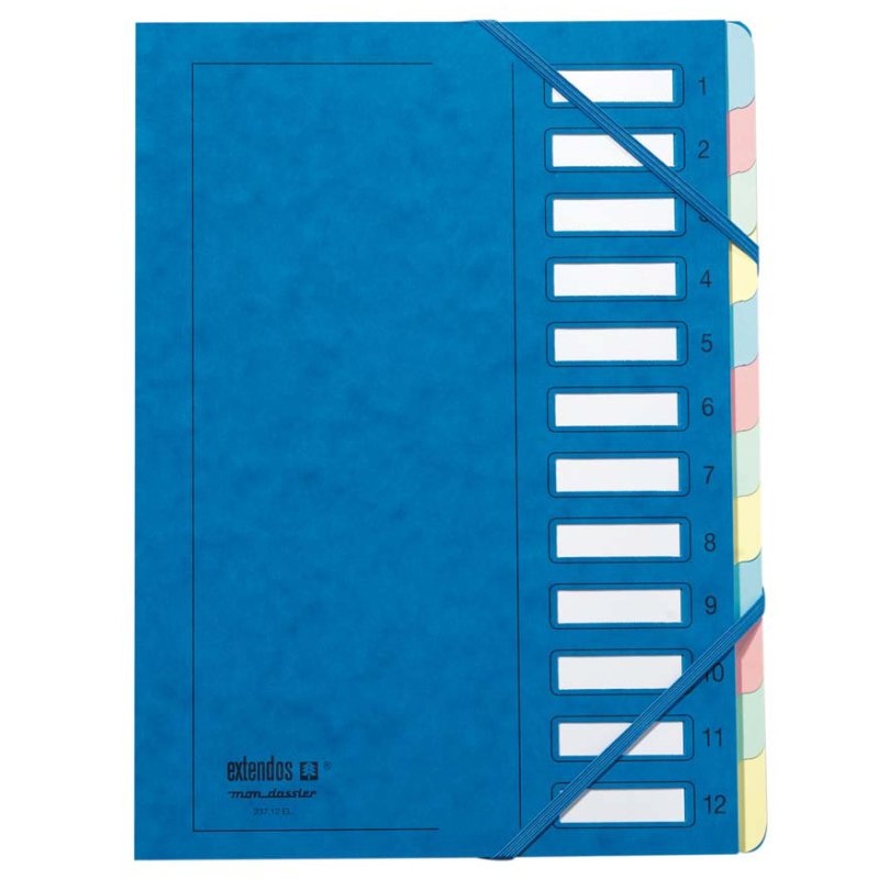 Extendos trieur A4, carton, 9 compartiments, rouge