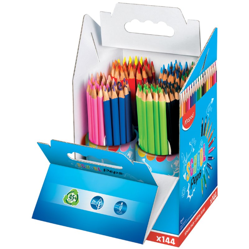Maped triangular colouring pencils Color'Peps, school pack, 144 pieces