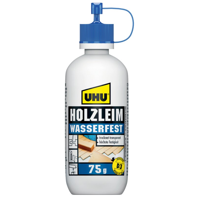 UHU colle à bois étanche D3, sans solvant, 75 g