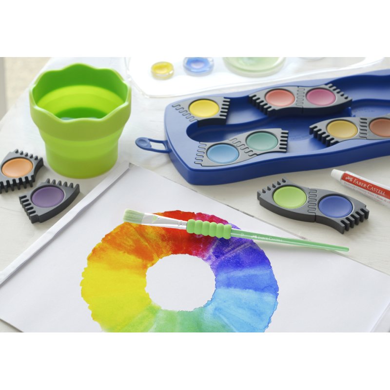 Faber-Castell boîte de peinture couvercle Connector, 12 couleurs, rouge
