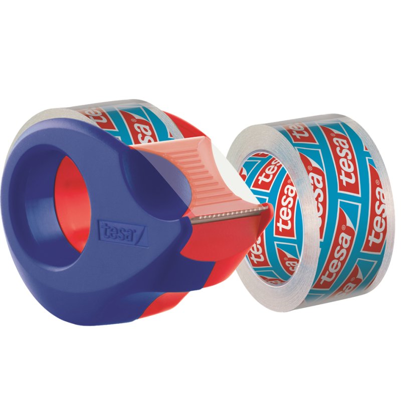 tesa mini distributeur de ruban adhésif, rechargeable, 2 rouleaux transparent 19 mm × 10 m