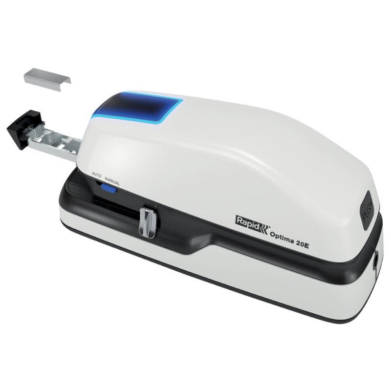 Rapid agrafeuse rapide Optima 20E, blanc/gris/bleu, 20 feuilles