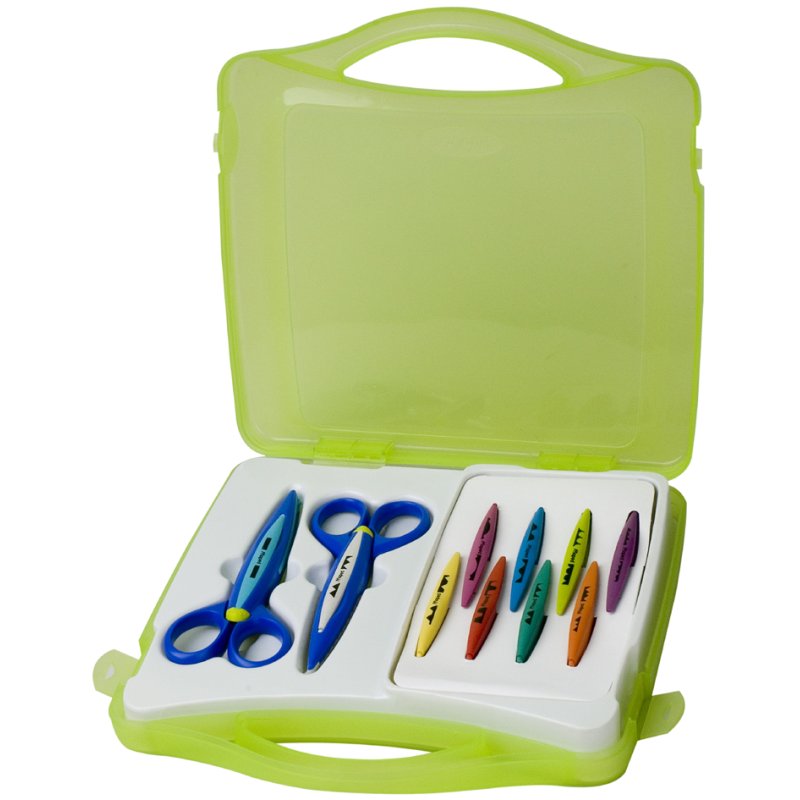 Maped ciseau contour cassette, 10 formes de coupe, 2 paires de ciseaux, 10 lames interchangeables