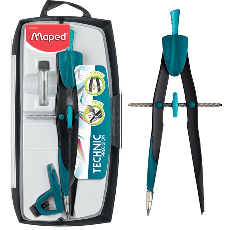 Maped compass precision system, 165 mm, 3-piece, max. circle diameter 300 mm