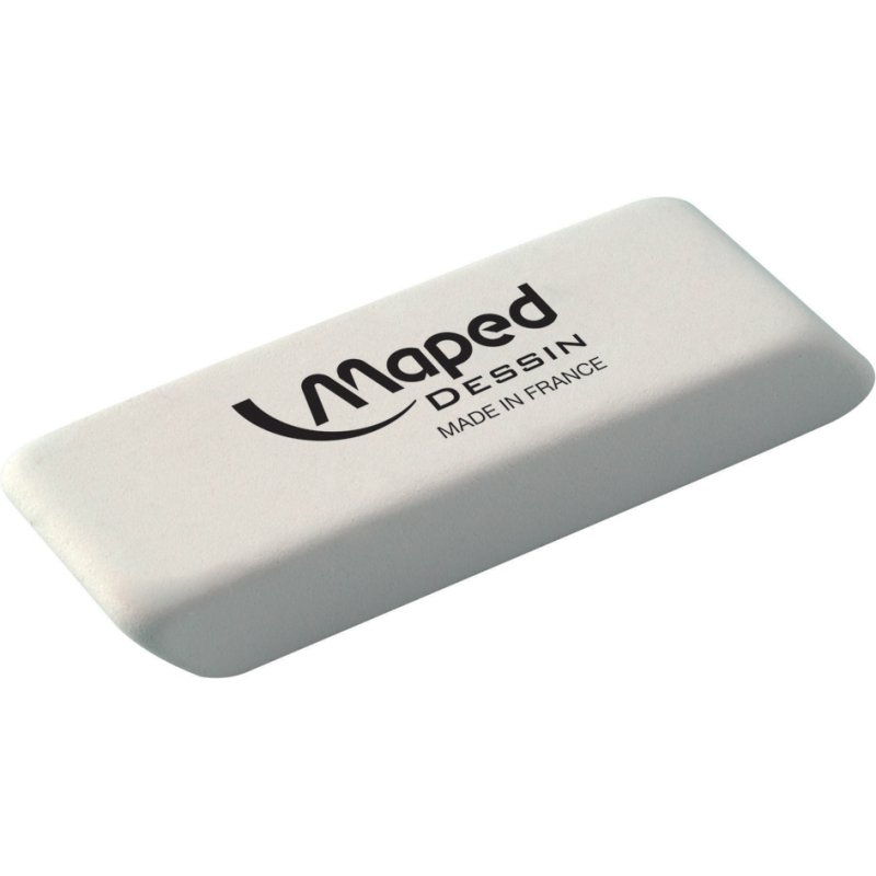 Maped gomme blanche medium, bords biseautés, 57×18×9 mm