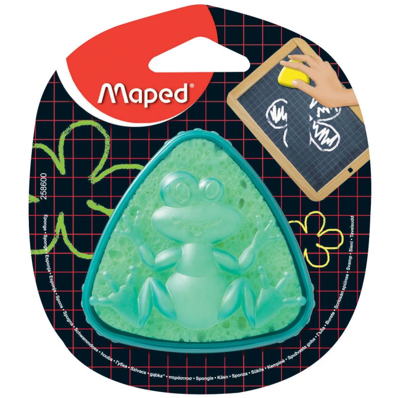 Maped boîte éponge de bureau Grenouille, vert-translucide, 70×70 mm