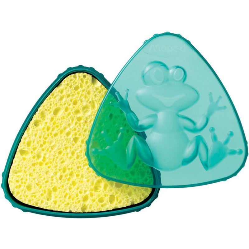 Maped boîte éponge de bureau Grenouille, vert-translucide, 70×70 mm