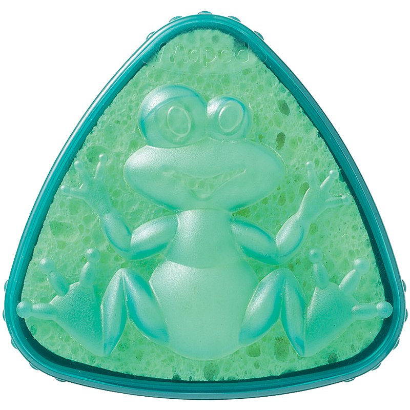 Maped boîte éponge de bureau Grenouille, vert-translucide, 70×70 mm